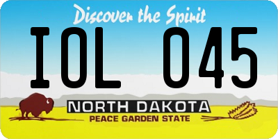 ND license plate IOL045
