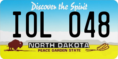 ND license plate IOL048