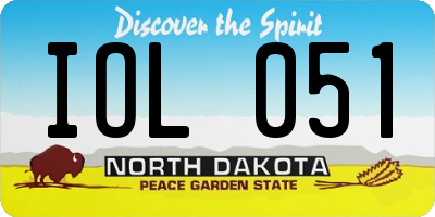 ND license plate IOL051