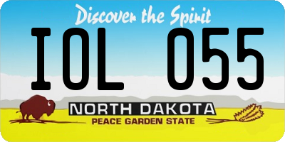 ND license plate IOL055