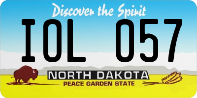 ND license plate IOL057