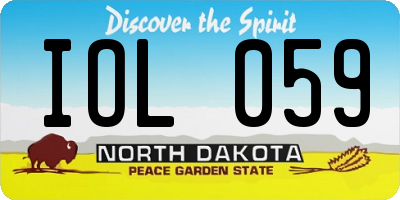 ND license plate IOL059