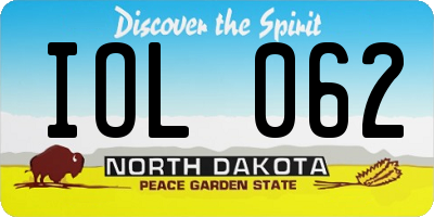 ND license plate IOL062