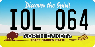 ND license plate IOL064