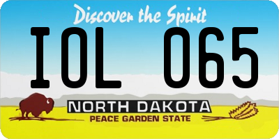 ND license plate IOL065