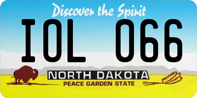 ND license plate IOL066