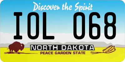 ND license plate IOL068