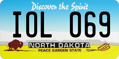 ND license plate IOL069