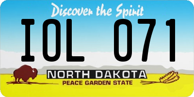 ND license plate IOL071