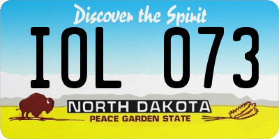 ND license plate IOL073
