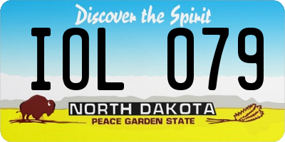 ND license plate IOL079