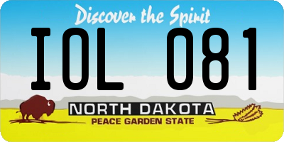 ND license plate IOL081
