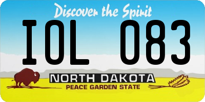 ND license plate IOL083