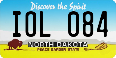ND license plate IOL084