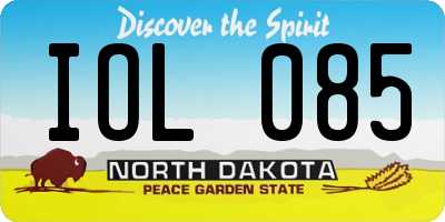 ND license plate IOL085