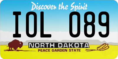 ND license plate IOL089
