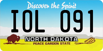 ND license plate IOL091