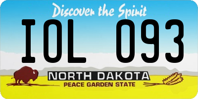 ND license plate IOL093
