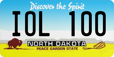 ND license plate IOL100