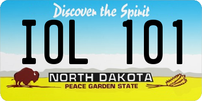 ND license plate IOL101