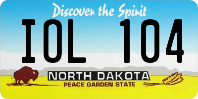 ND license plate IOL104