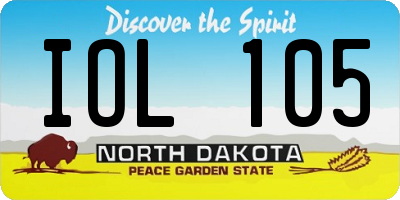 ND license plate IOL105