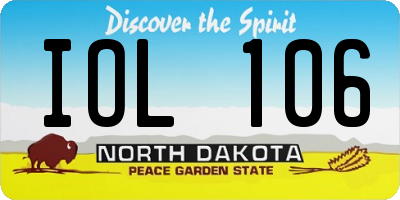 ND license plate IOL106