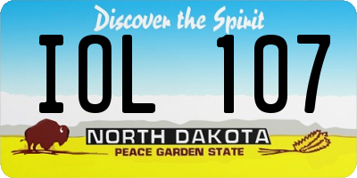 ND license plate IOL107