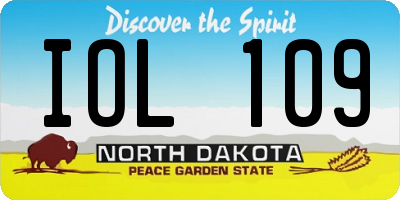 ND license plate IOL109