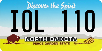 ND license plate IOL110