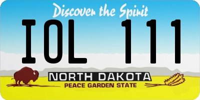 ND license plate IOL111