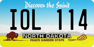 ND license plate IOL114