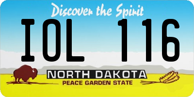 ND license plate IOL116