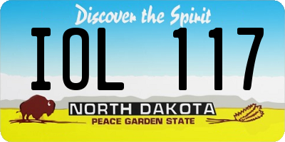 ND license plate IOL117