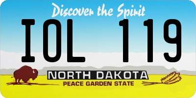 ND license plate IOL119