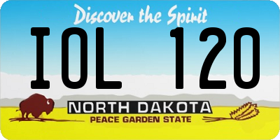 ND license plate IOL120