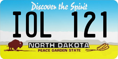 ND license plate IOL121