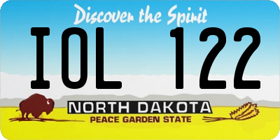 ND license plate IOL122