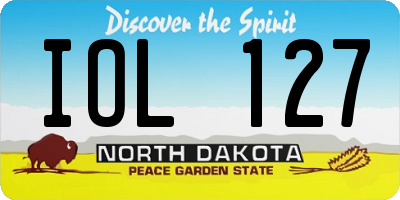 ND license plate IOL127