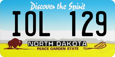 ND license plate IOL129
