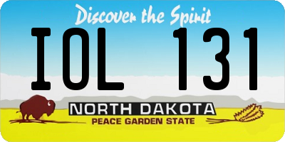 ND license plate IOL131