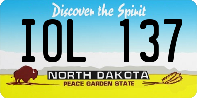 ND license plate IOL137