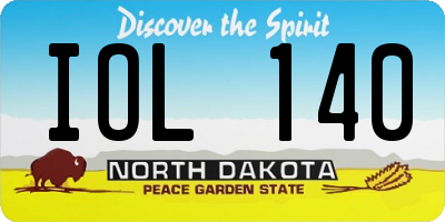 ND license plate IOL140