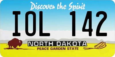 ND license plate IOL142