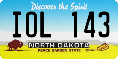 ND license plate IOL143