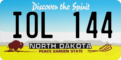ND license plate IOL144