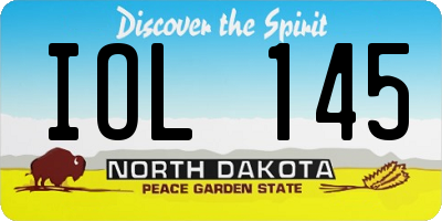 ND license plate IOL145