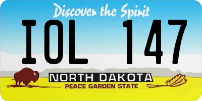 ND license plate IOL147