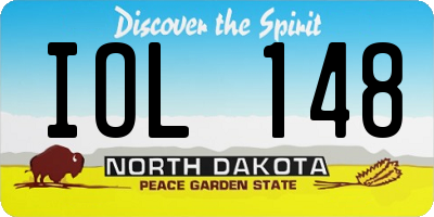 ND license plate IOL148
