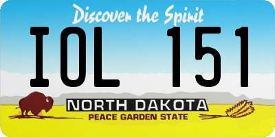 ND license plate IOL151